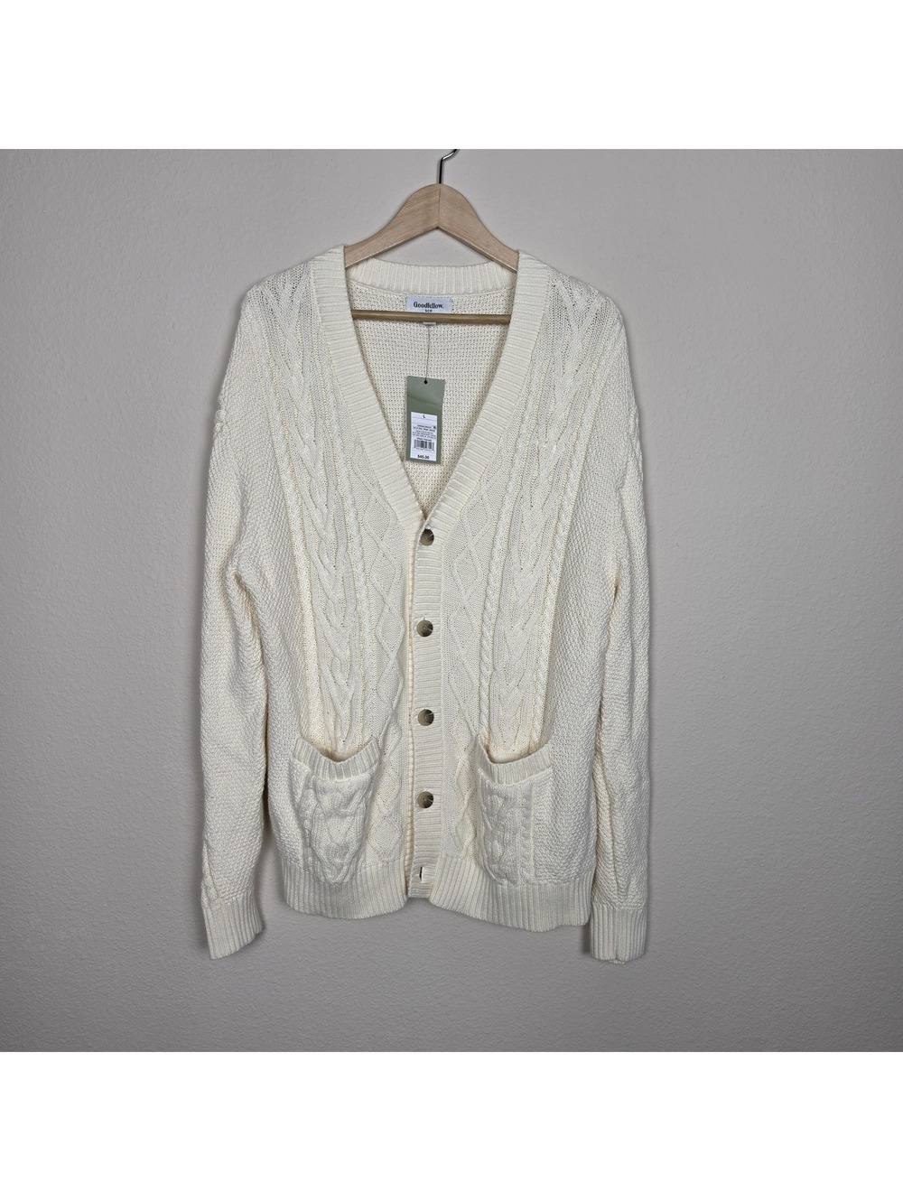 Goodfellow & Co Men's Long Sleeve V-Neck Cardigan Sweater L